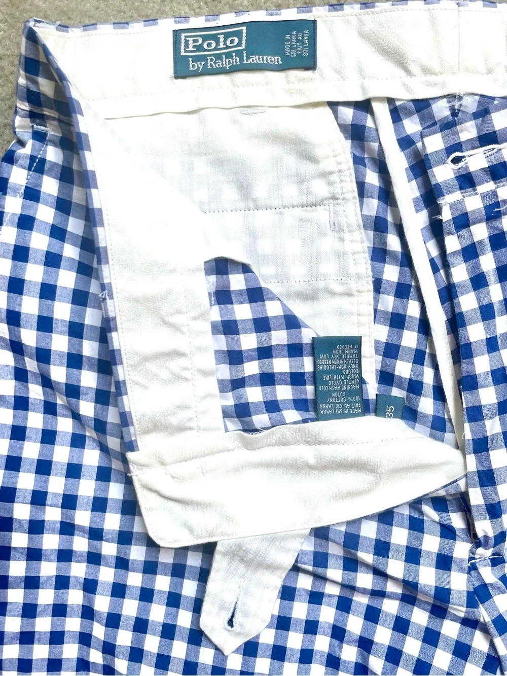 Polo by Ralph Lauren Blue and White Gingham Men’s Shorts